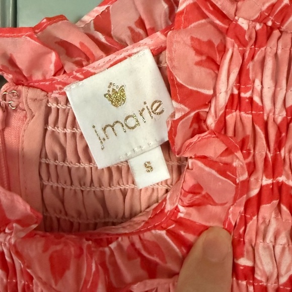 J. Marie| Dolly Ruched Dress Pink Ruffle Dress - Picture 6 of 9